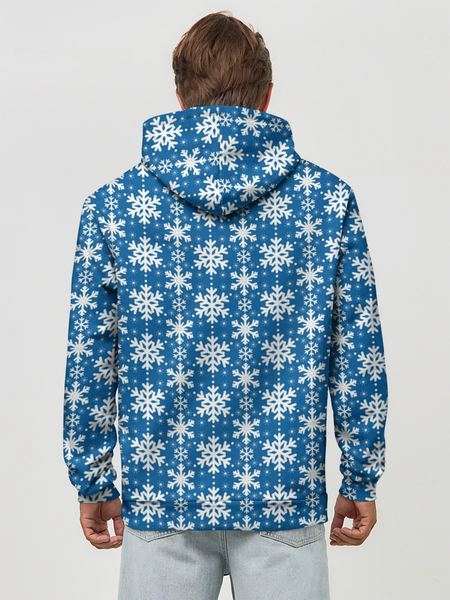 Худи мужской база хлопок / Снежинки