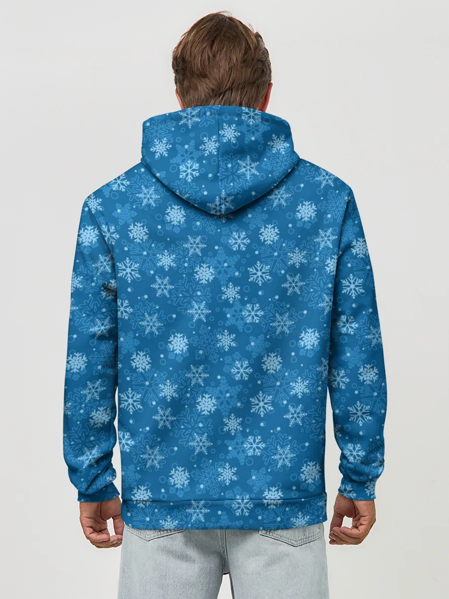 Худи мужской база хлопок / Снежинки