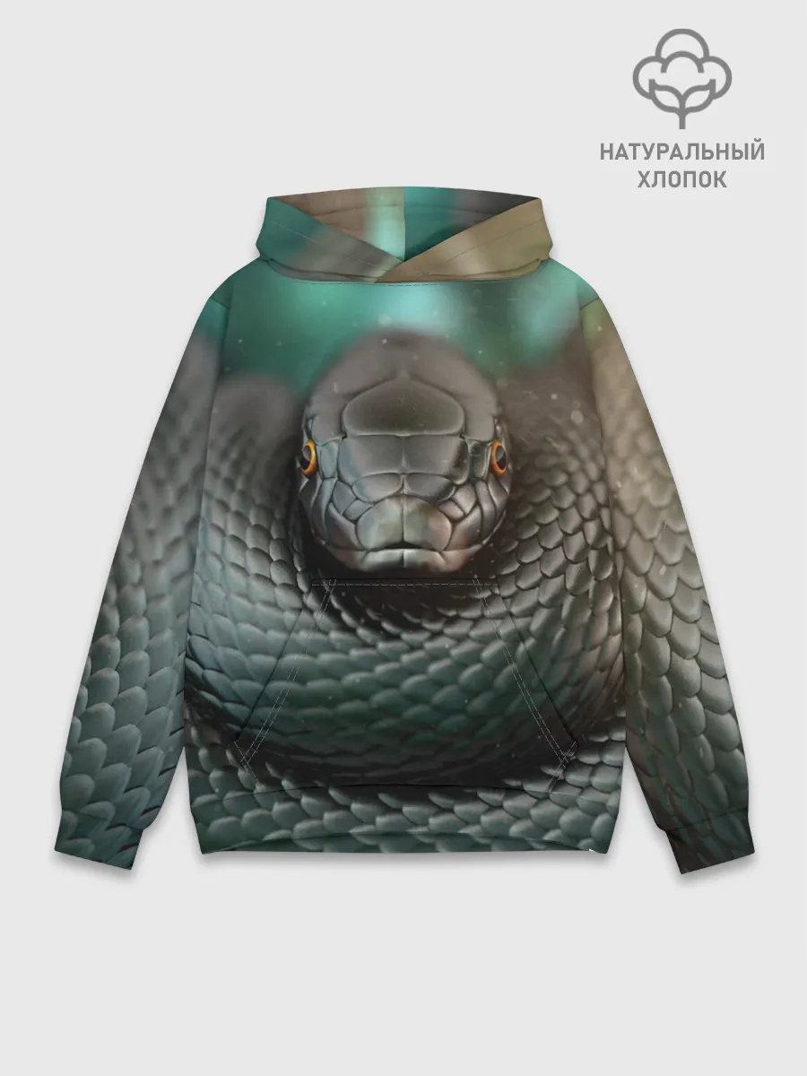 Худи мужской база хлопок / Чёрная мамба