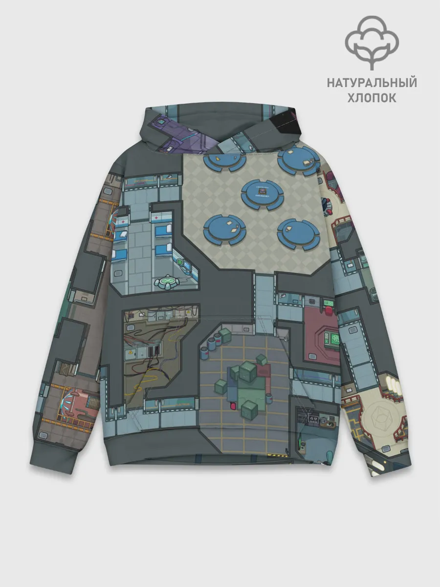 Худи мужской база хлопок / AMONG US - КАРТА