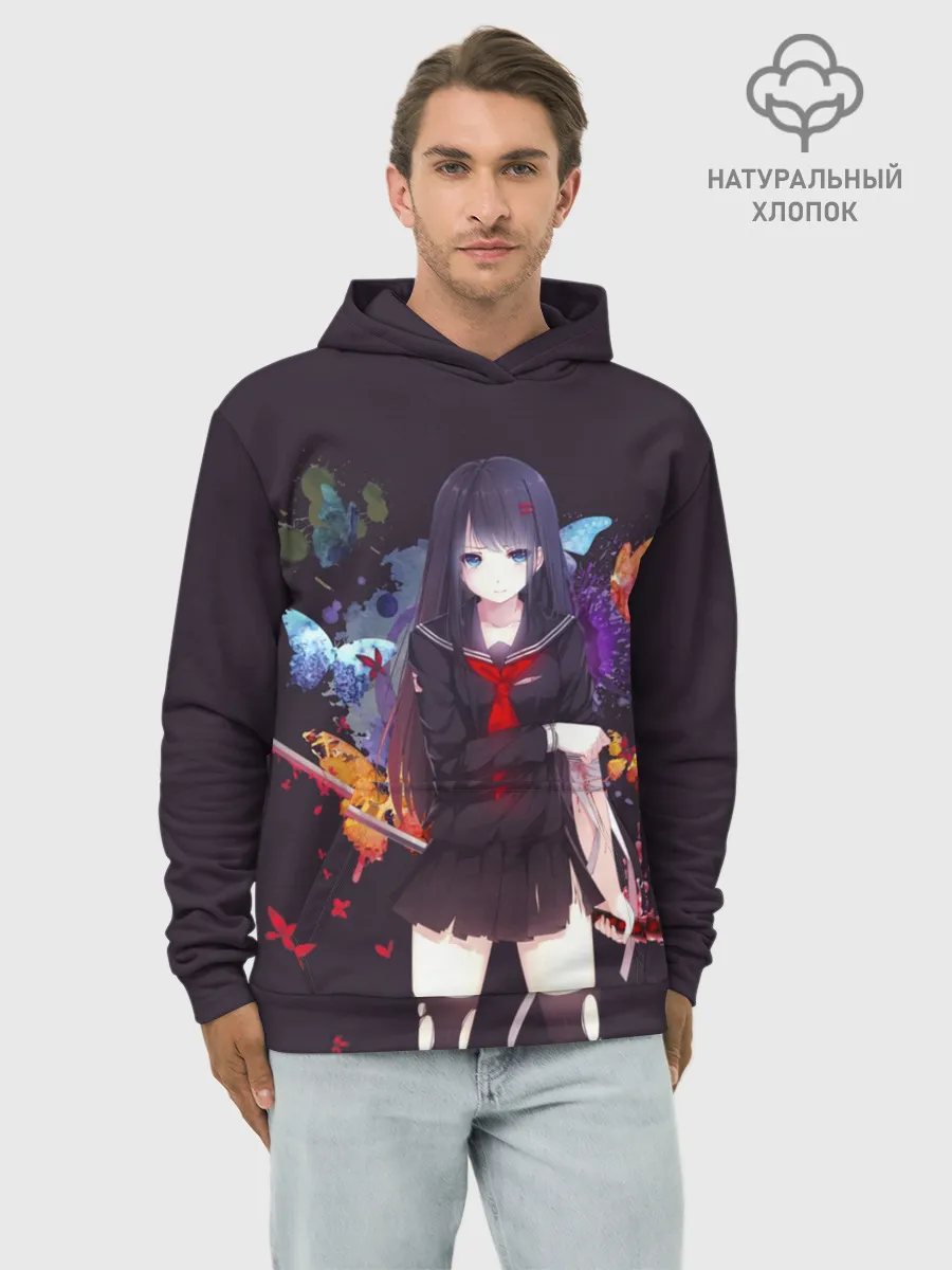Худи мужской база хлопок / Кровавая бабочка