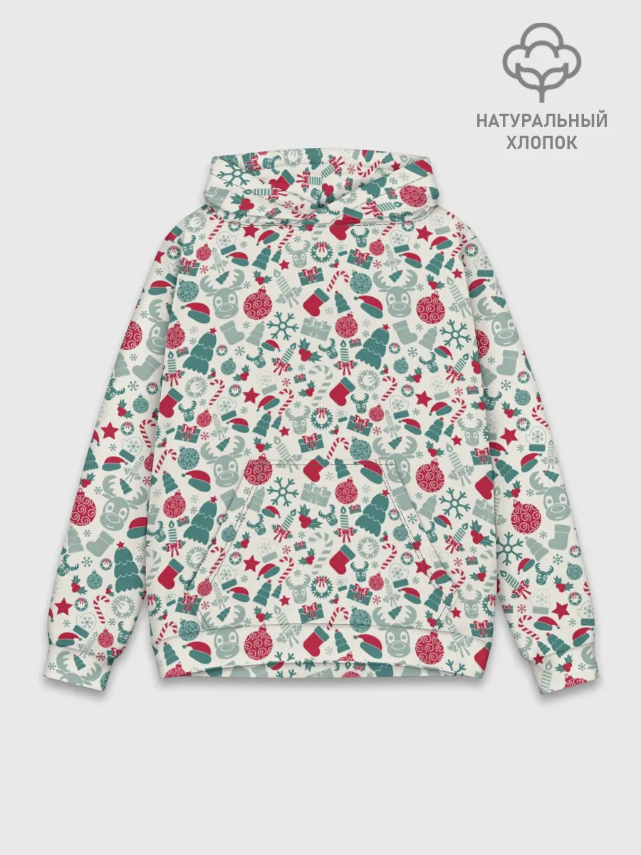 Худи мужской база хлопок / Новогодняя Символика