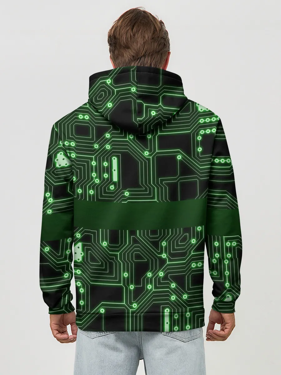 Худи мужской база хлопок / Неоновая схема