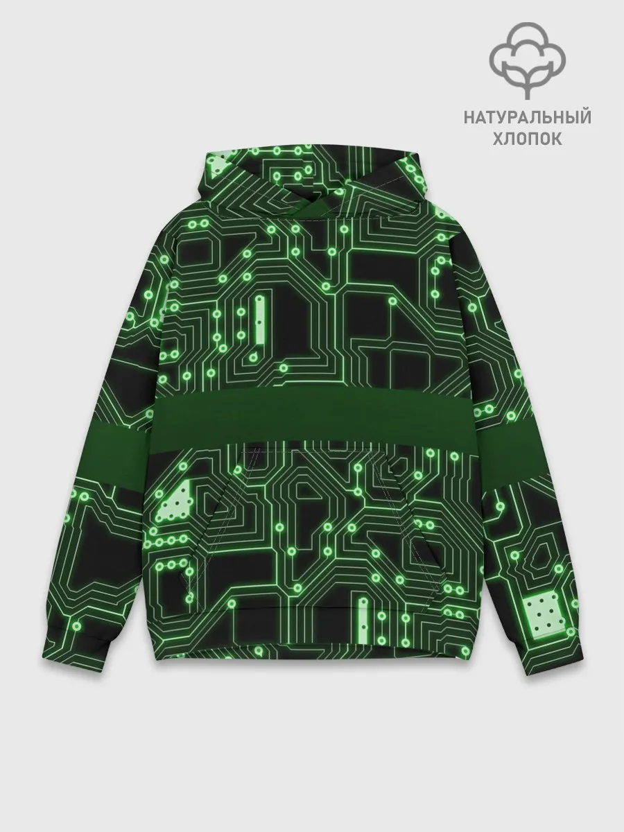 Худи мужской база хлопок / Неоновая схема