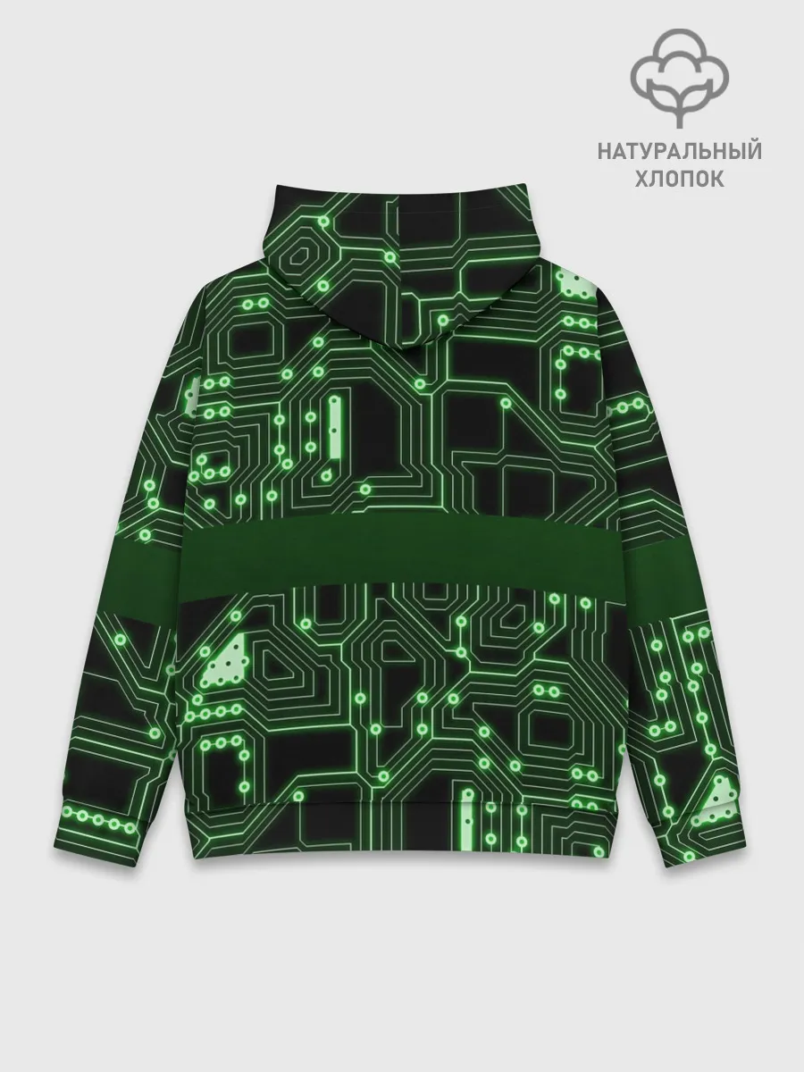Худи мужской база хлопок / Неоновая схема