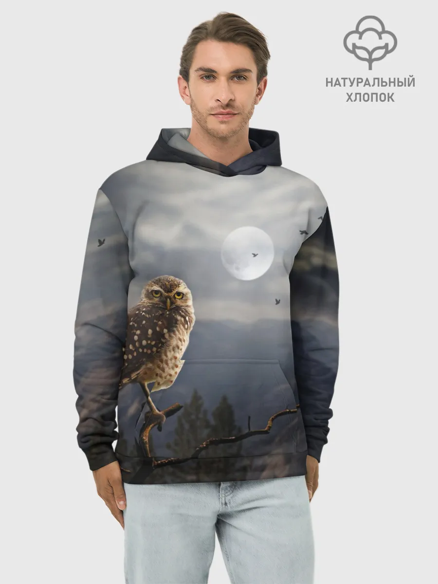 Худи мужской база хлопок / Сова
