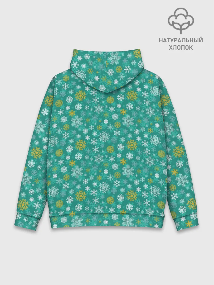 Худи мужской база хлопок / Снежинки