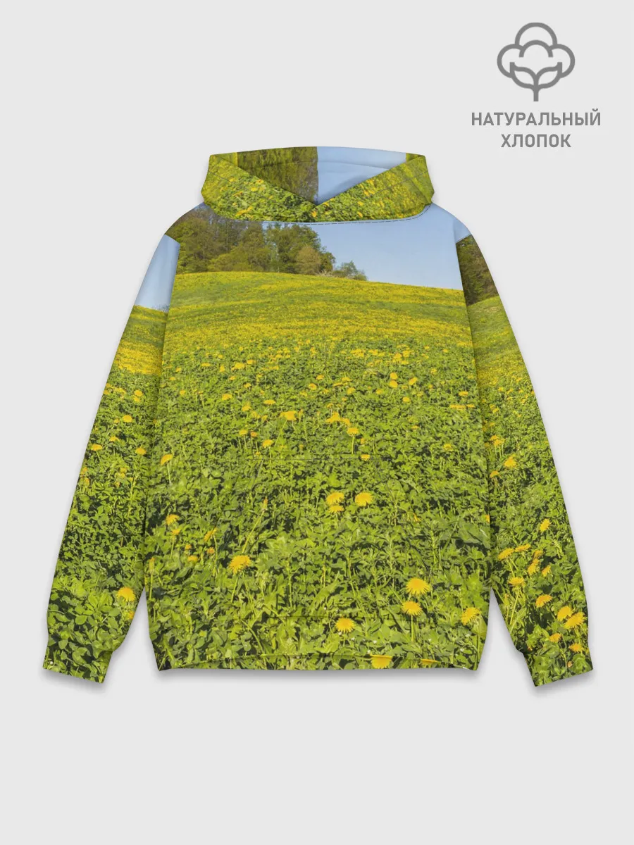 Худи мужской база хлопок / Поле одуванчиков
