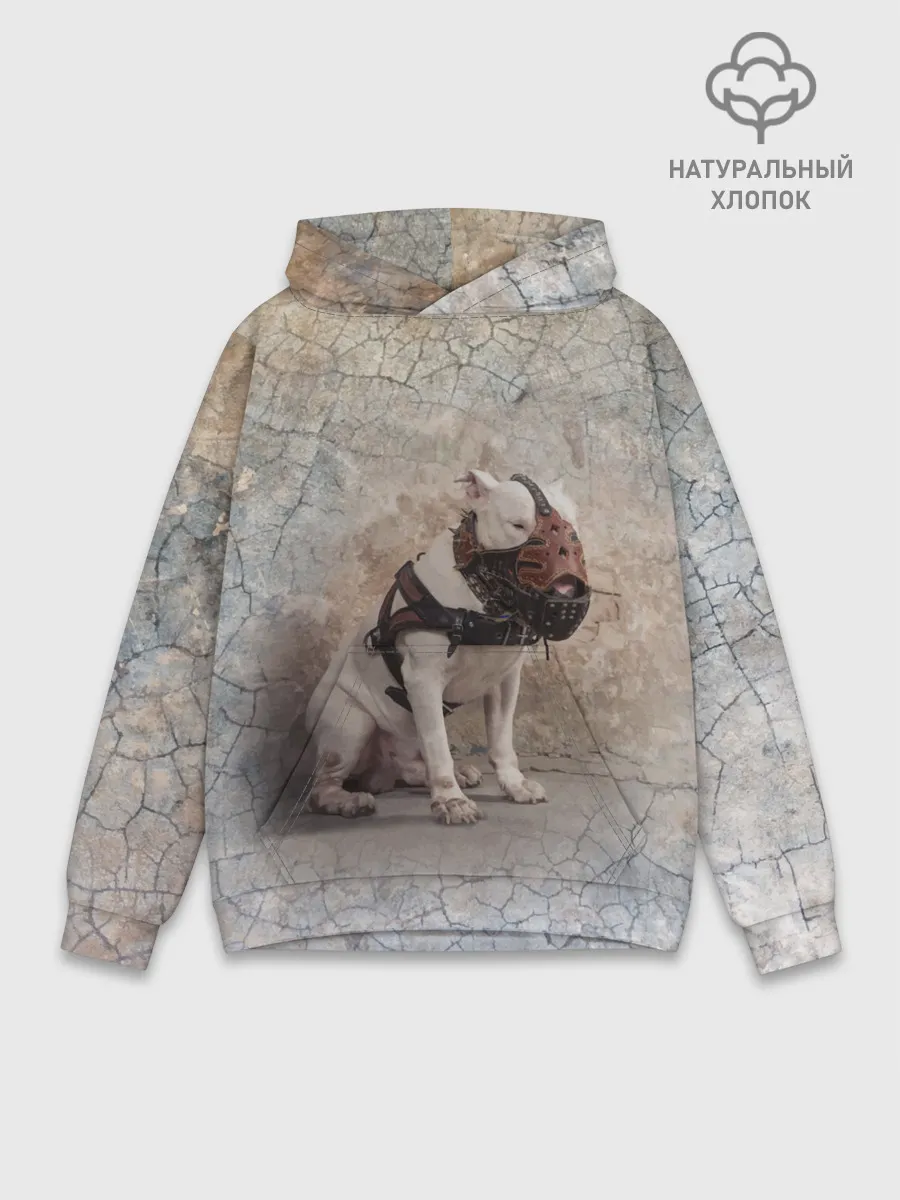 Худи мужской база хлопок / Бойцовый бультерьер
