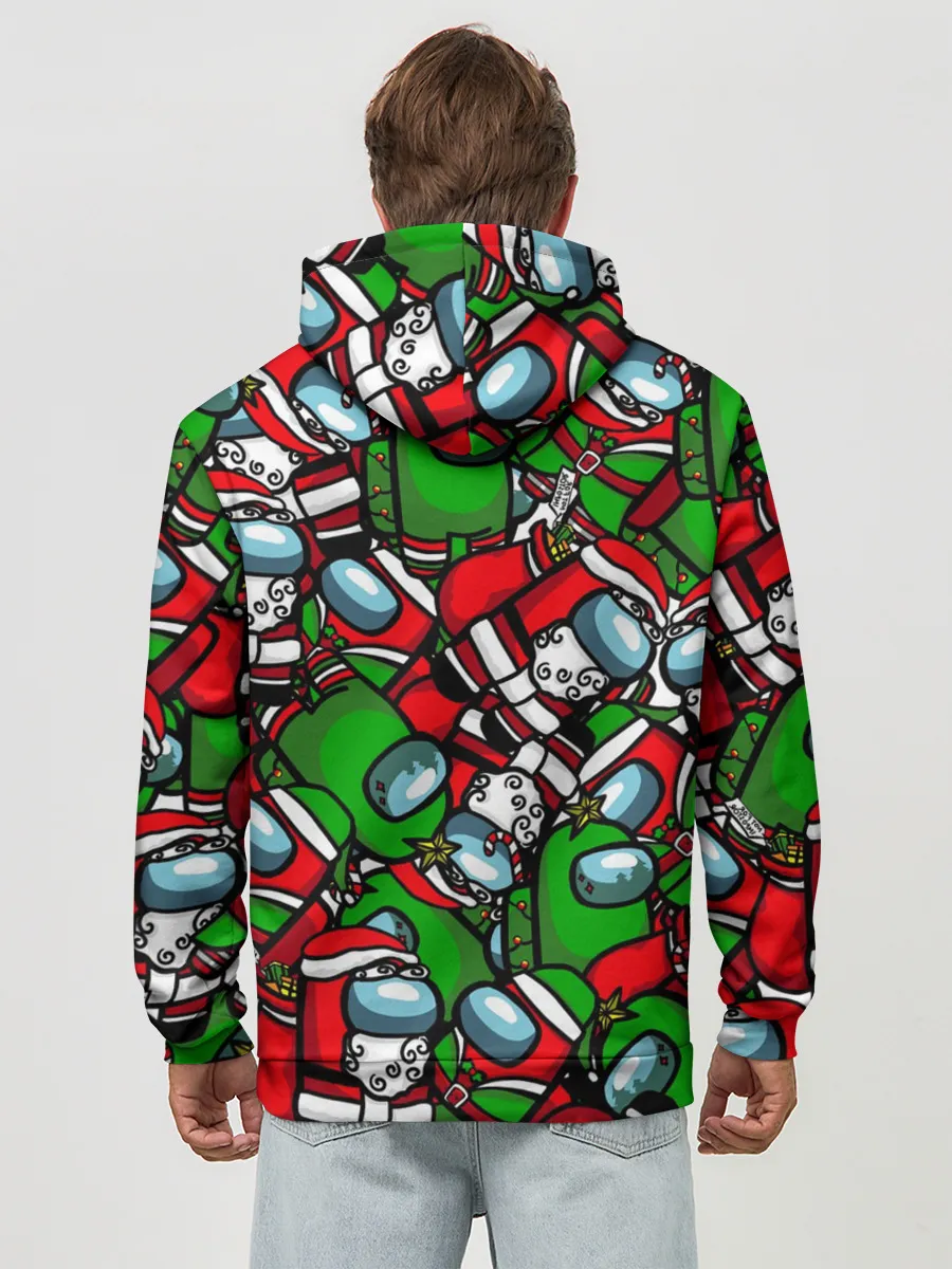 Худи мужской база хлопок / НОВОГОДНИЙ AMONG US