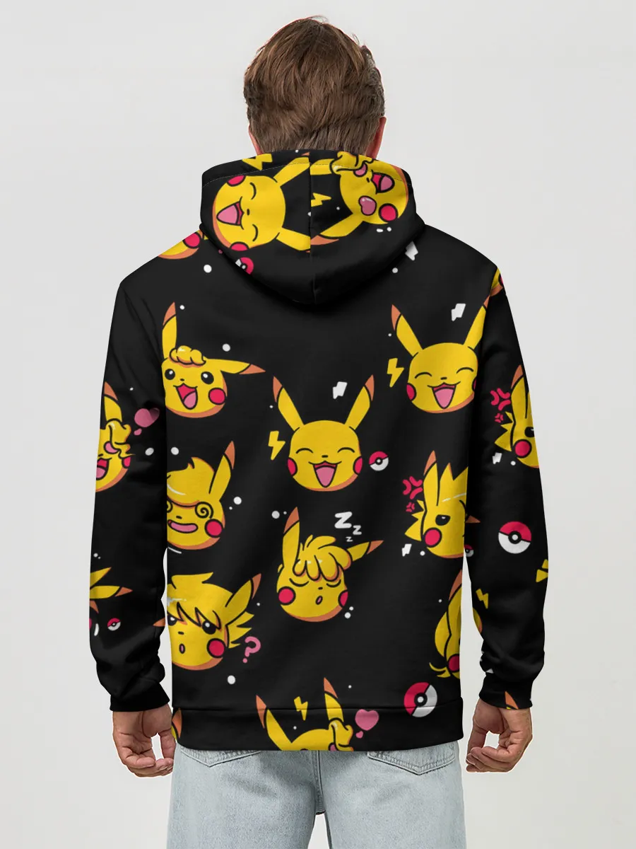 Худи мужской база хлопок / Пикачу Эмоции