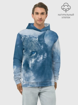 Худи мужской база хлопок / Красивый волк