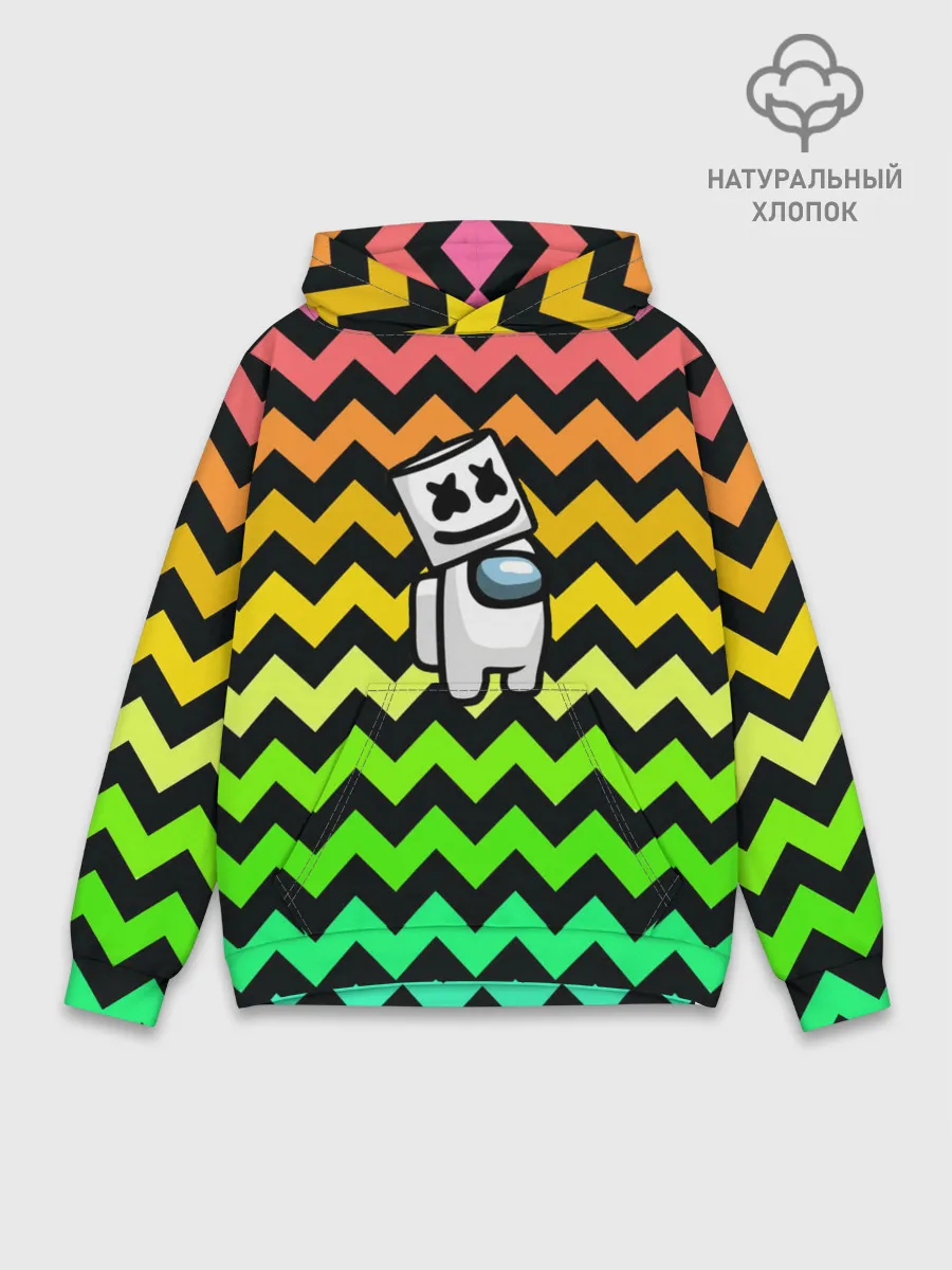 Худи мужской база хлопок / Among Us Marshmello