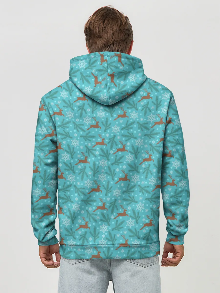 Худи мужской база хлопок / Новогодние Олени