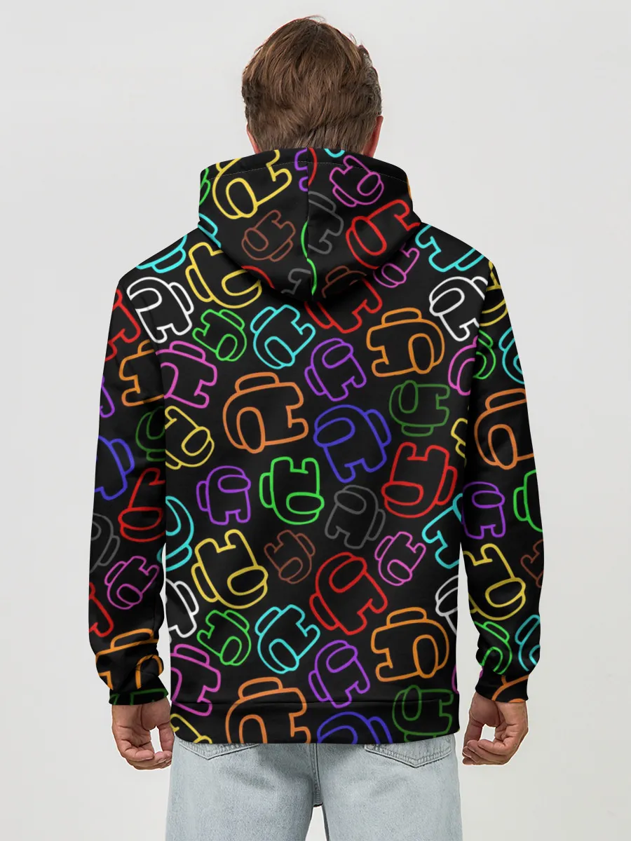 Худи мужской база хлопок / AMONG US NEON