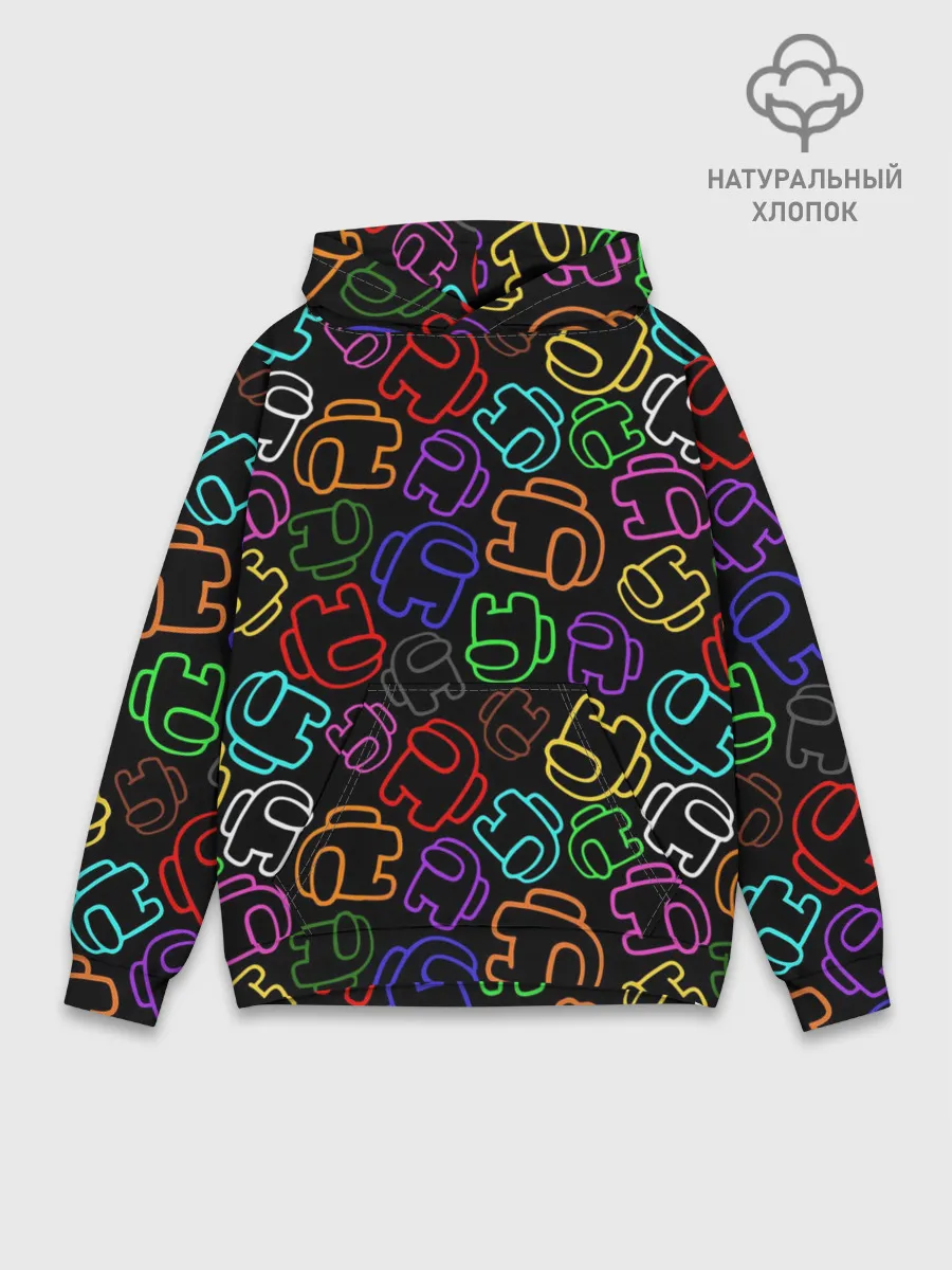 Худи мужской база хлопок / AMONG US NEON