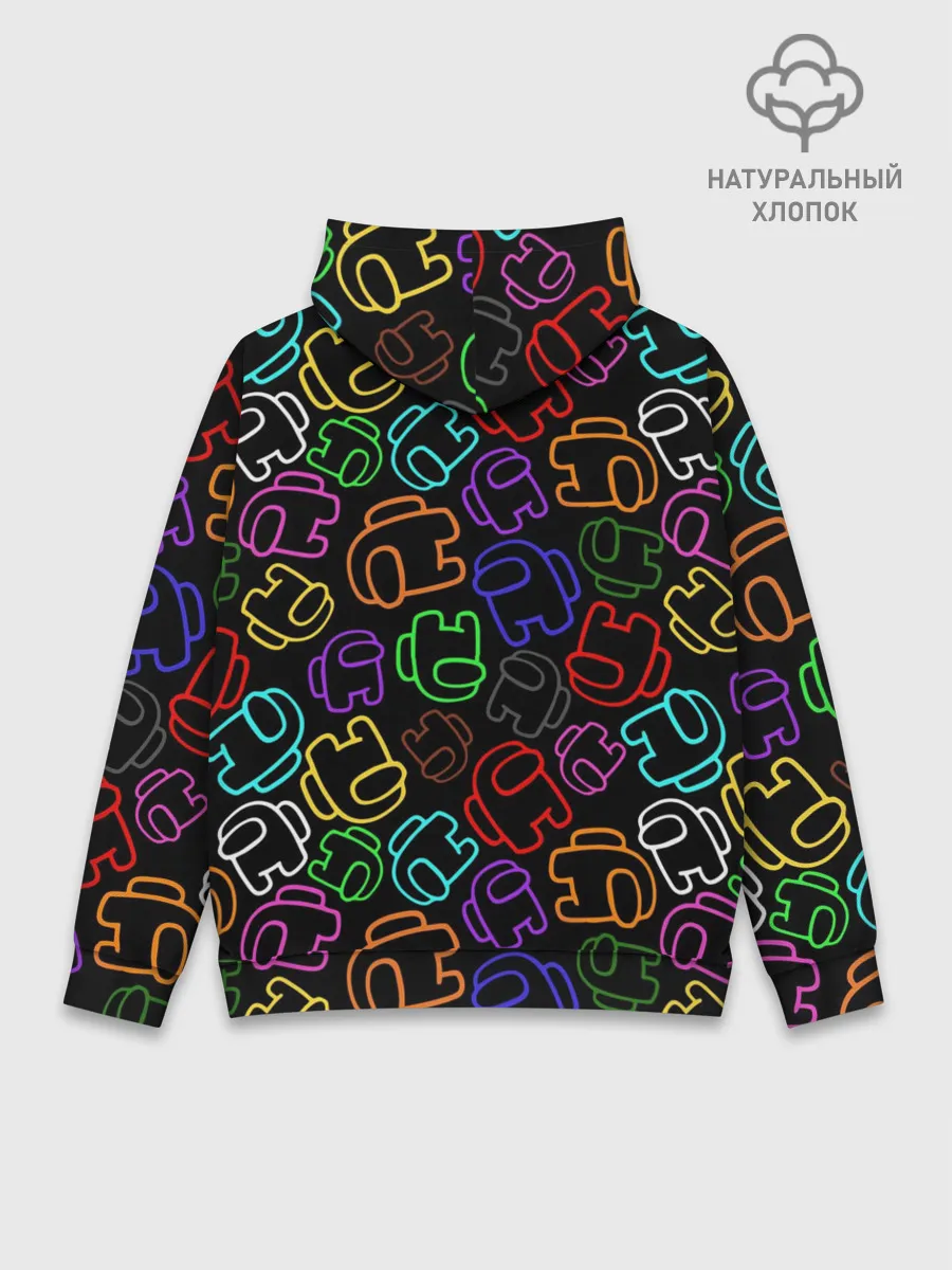 Худи мужской база хлопок / AMONG US NEON