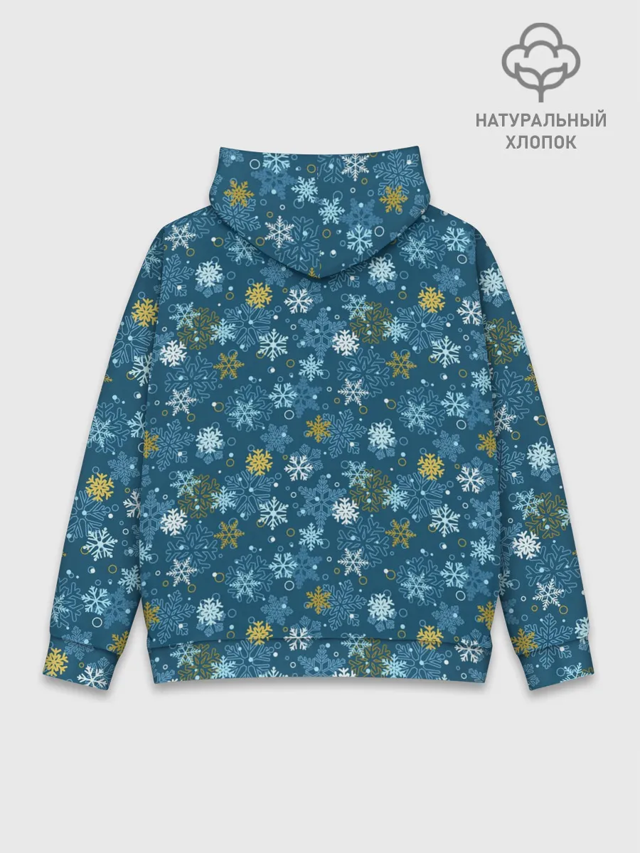 Худи мужской база хлопок / Снежинки