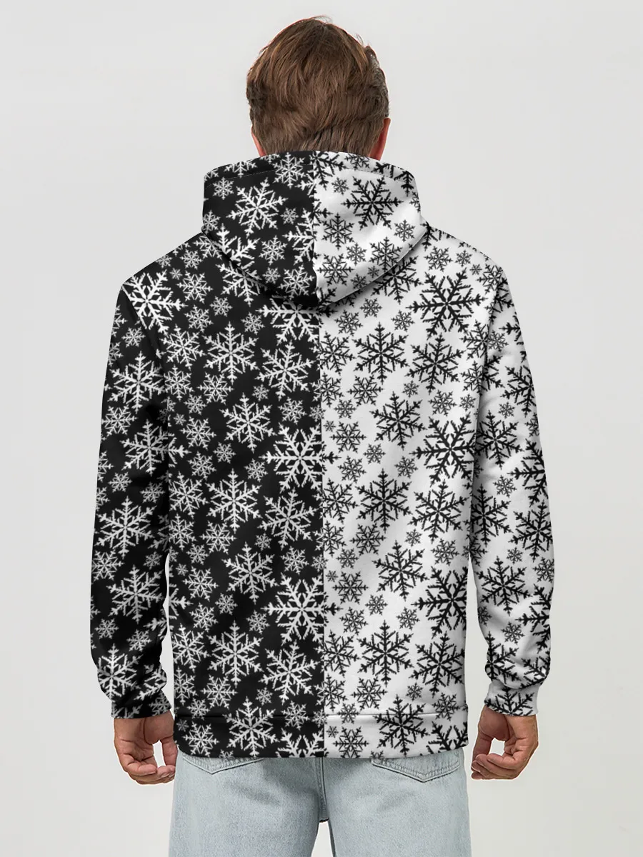 Худи мужской база хлопок / Снежинки