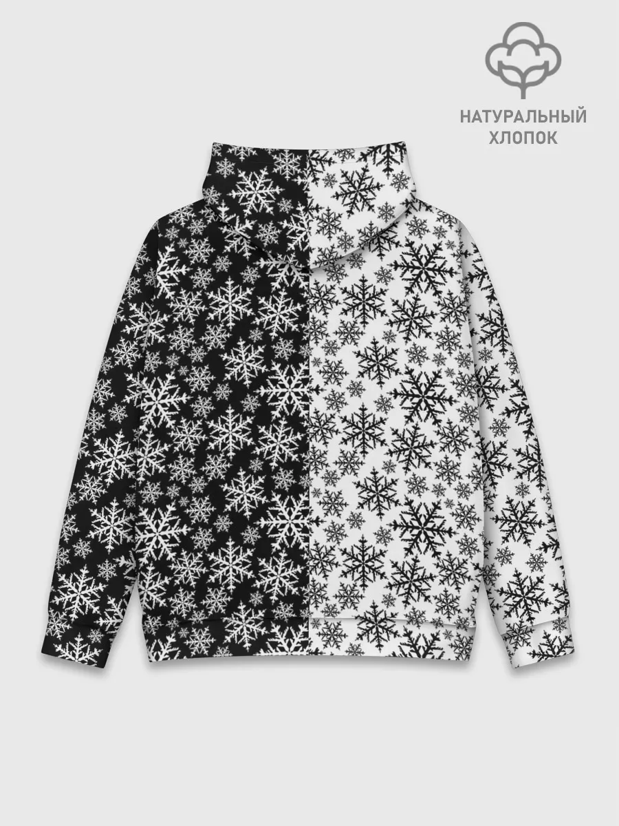 Худи мужской база хлопок / Снежинки