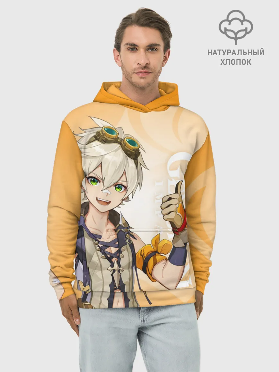 Худи мужской база хлопок / GENSHIN IMPACT, БЕННЕТ