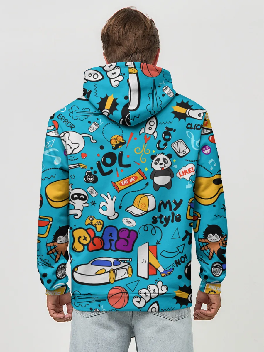 Худи мужской база хлопок / Детское граффити