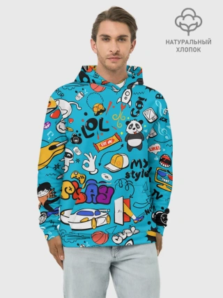Худи мужской база хлопок / Детское граффити