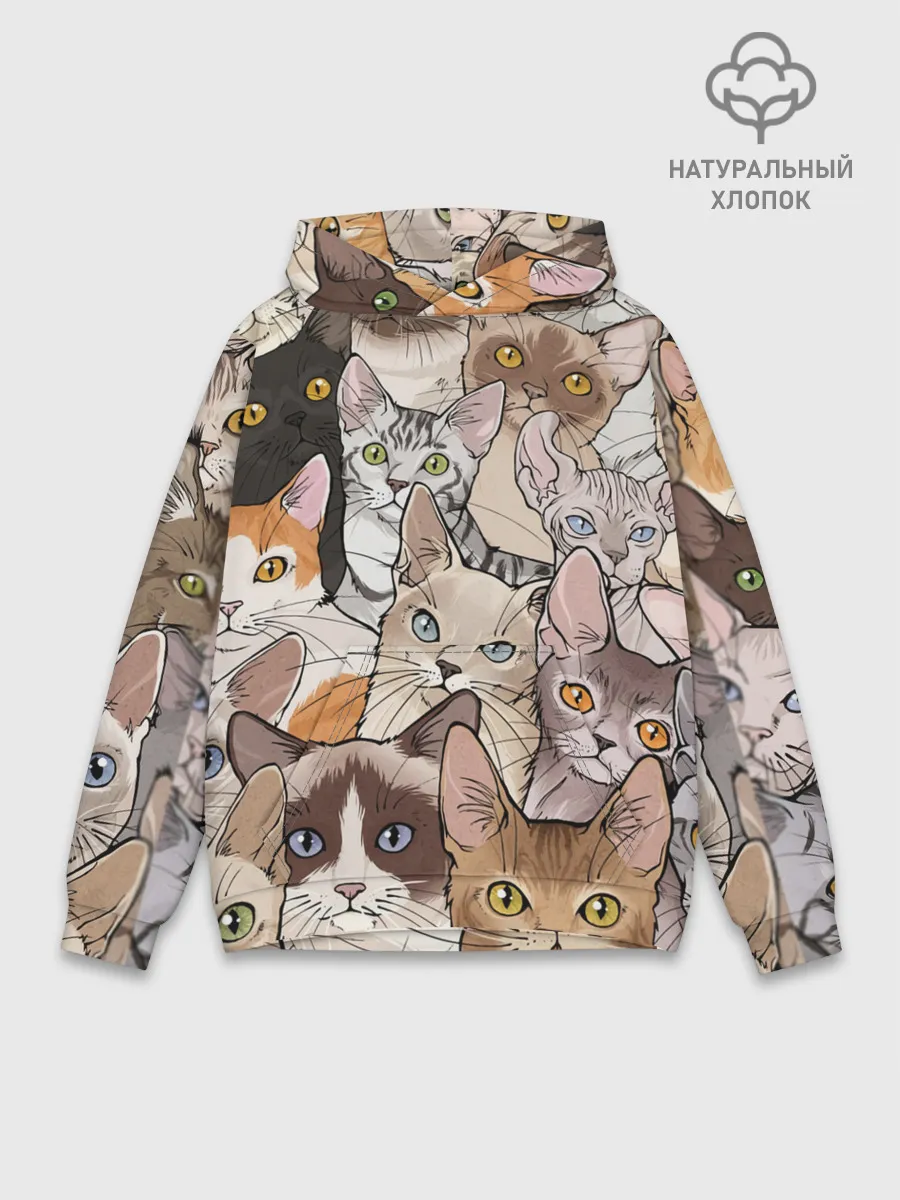 Худи мужской база хлопок / Котики