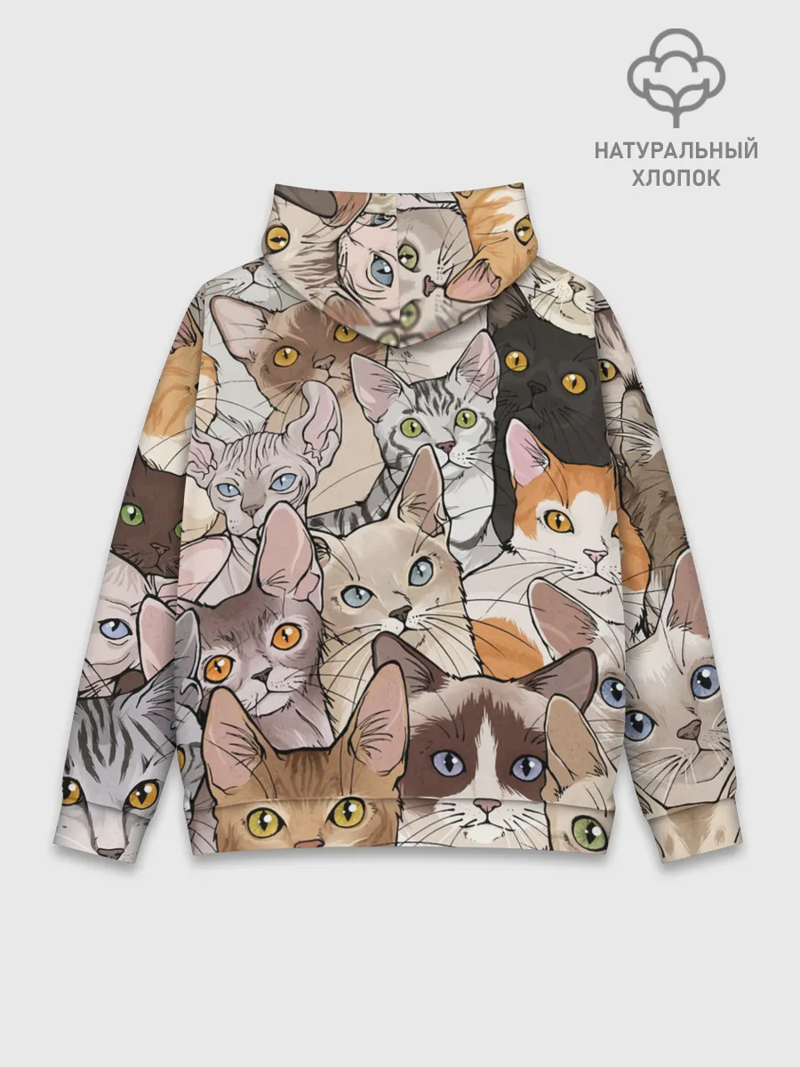 Худи мужской база хлопок / Котики