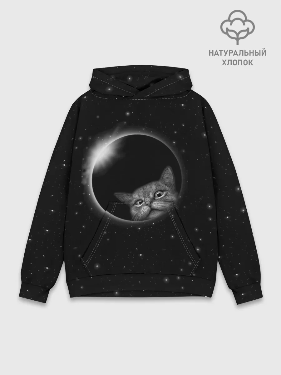 Худи мужской база хлопок / Кот в Космосе