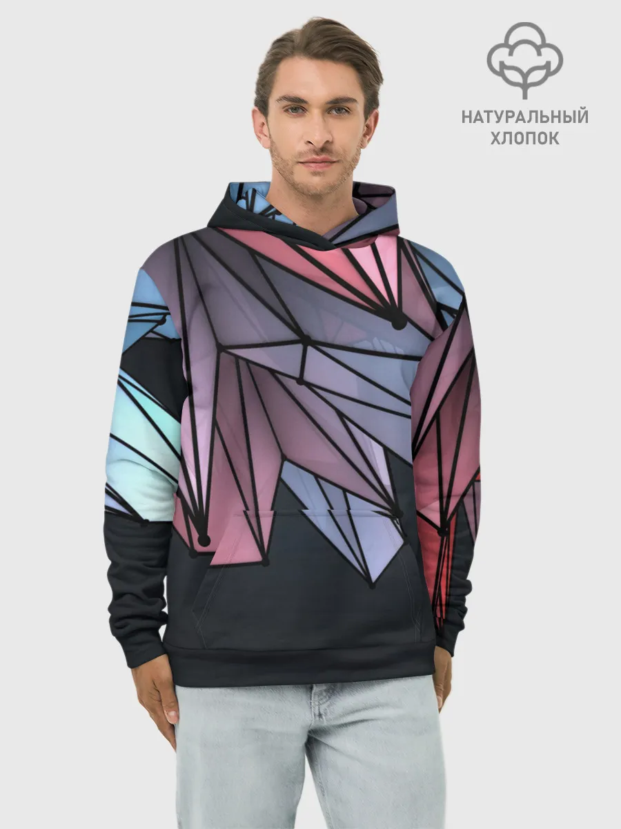 Худи мужской база хлопок / ГеометриЧеский Рисунок