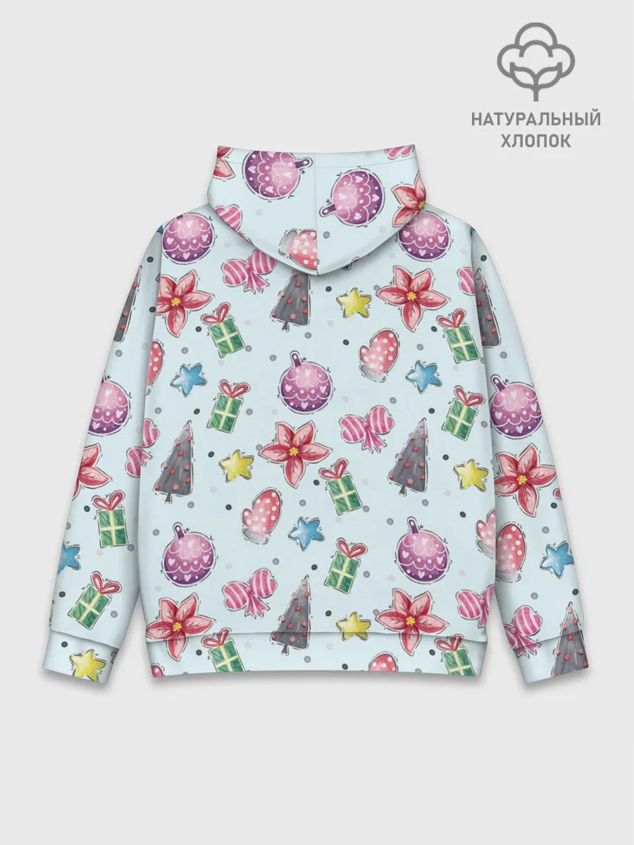 Худи мужской база хлопок / новогодние игрушки