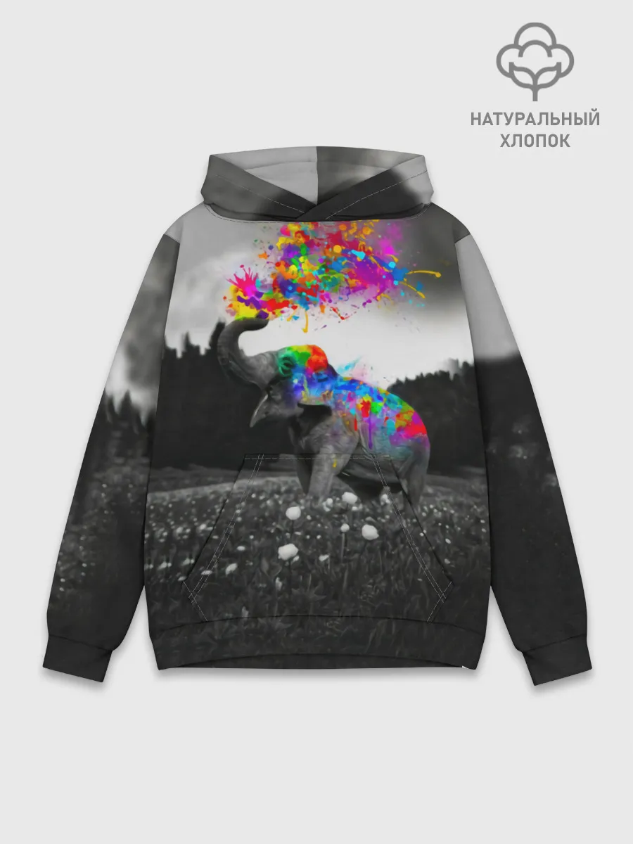 Худи мужской база хлопок / Слон