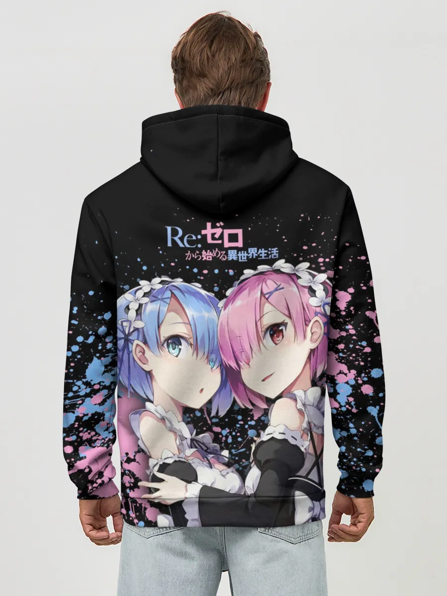 Худи мужской база хлопок / Re:Zero, Рам и Рем
