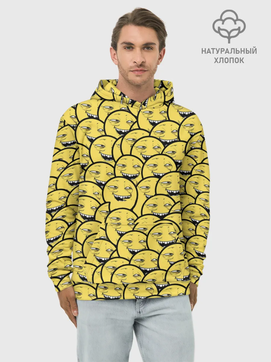 Худи мужской база хлопок / Йоба-смайлики