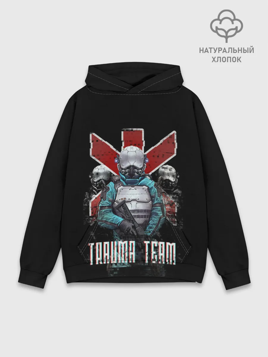 Худи мужской база хлопок / CYBERPUNK TRAUMA TEAM