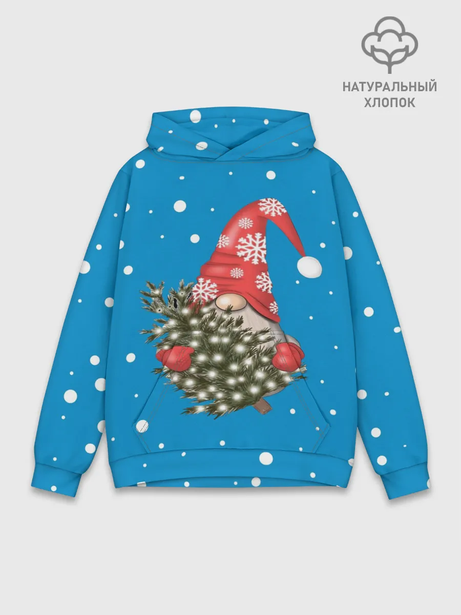 Худи мужской база хлопок / Новогодний гном
