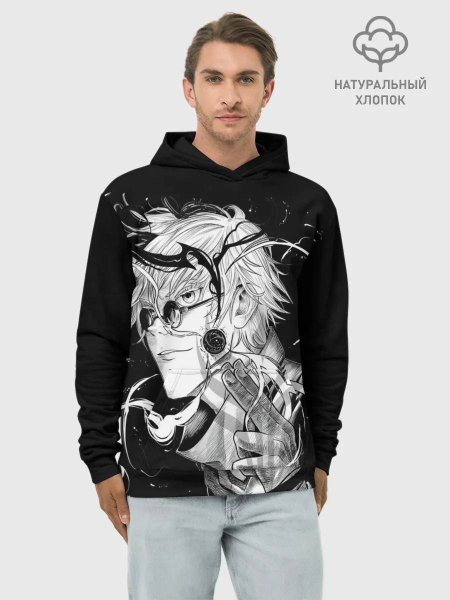 Худи мужской база хлопок / Магическая Битва Сатору Гото