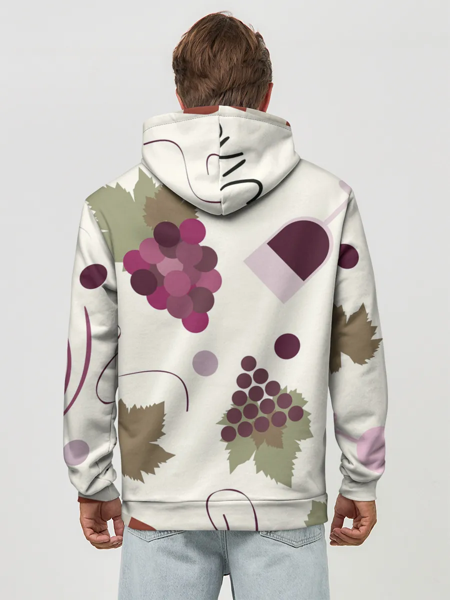 Худи мужской база хлопок / Виноград и винишко