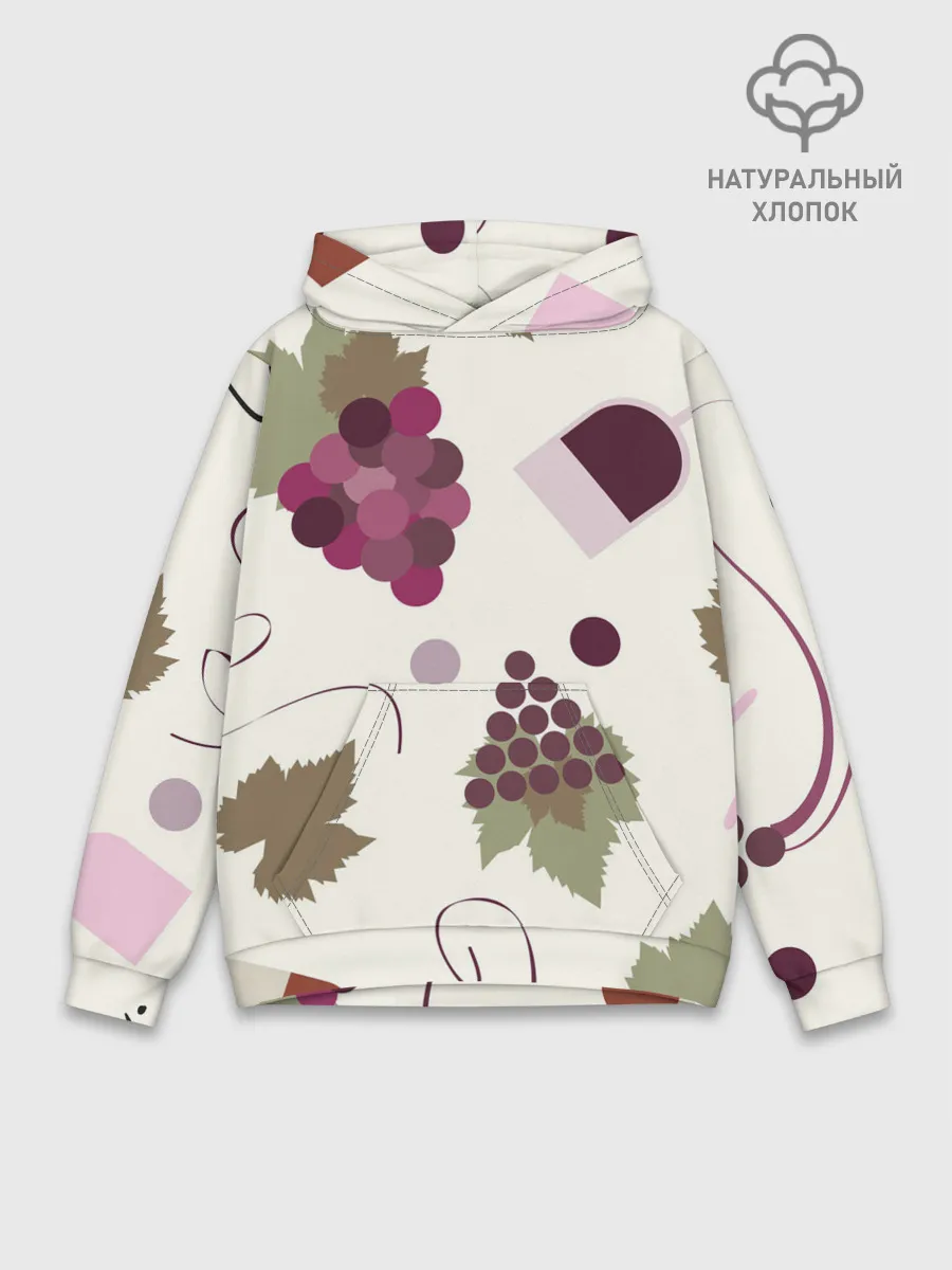 Худи мужской база хлопок / Виноград и винишко