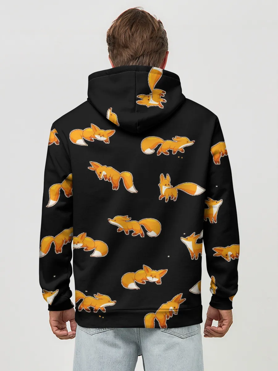 Худи мужской база хлопок / Лисы