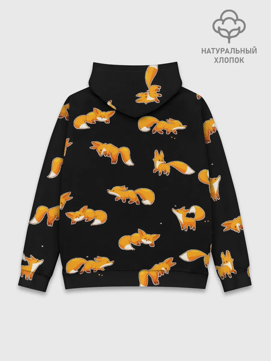Худи мужской база хлопок / Лисы