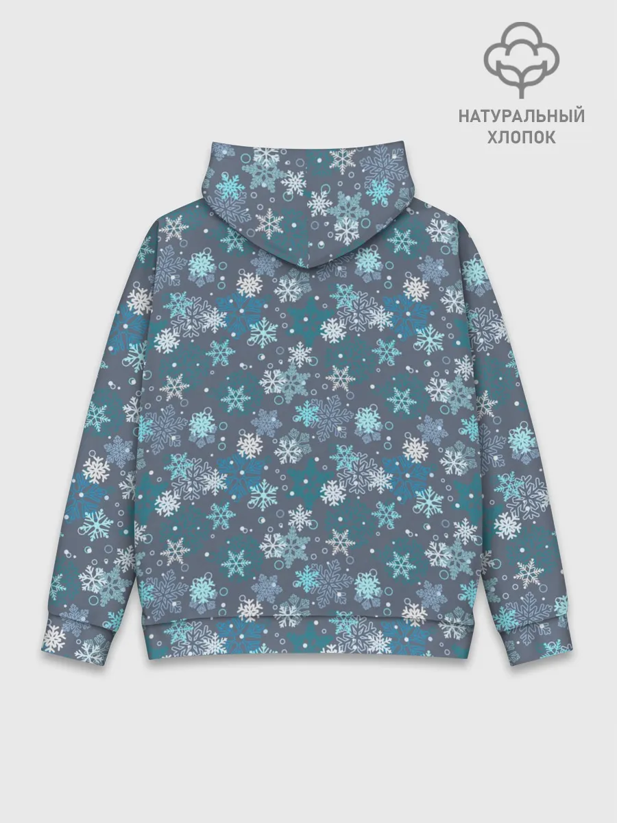 Худи мужской база хлопок / Снежинки