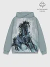 Худи мужской база хлопок / нарисованный конь