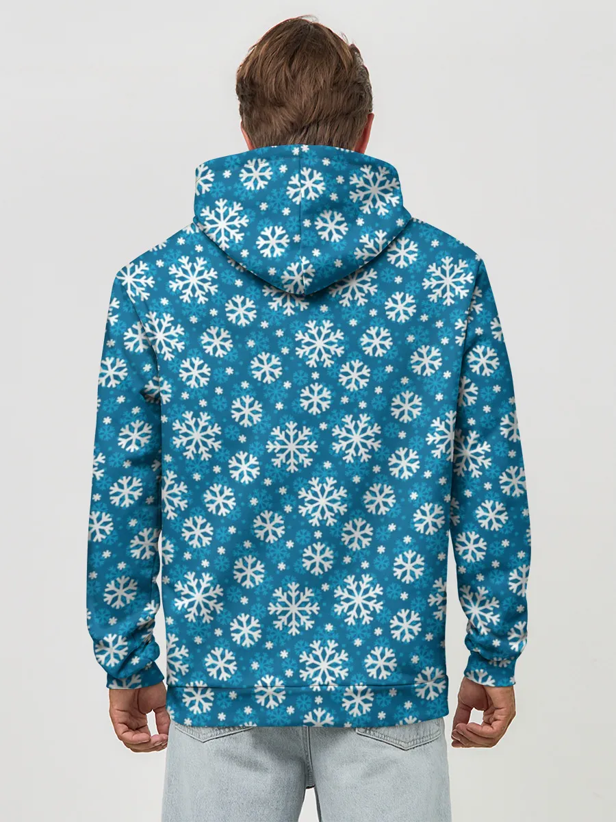 Худи мужской база хлопок / Снежинки