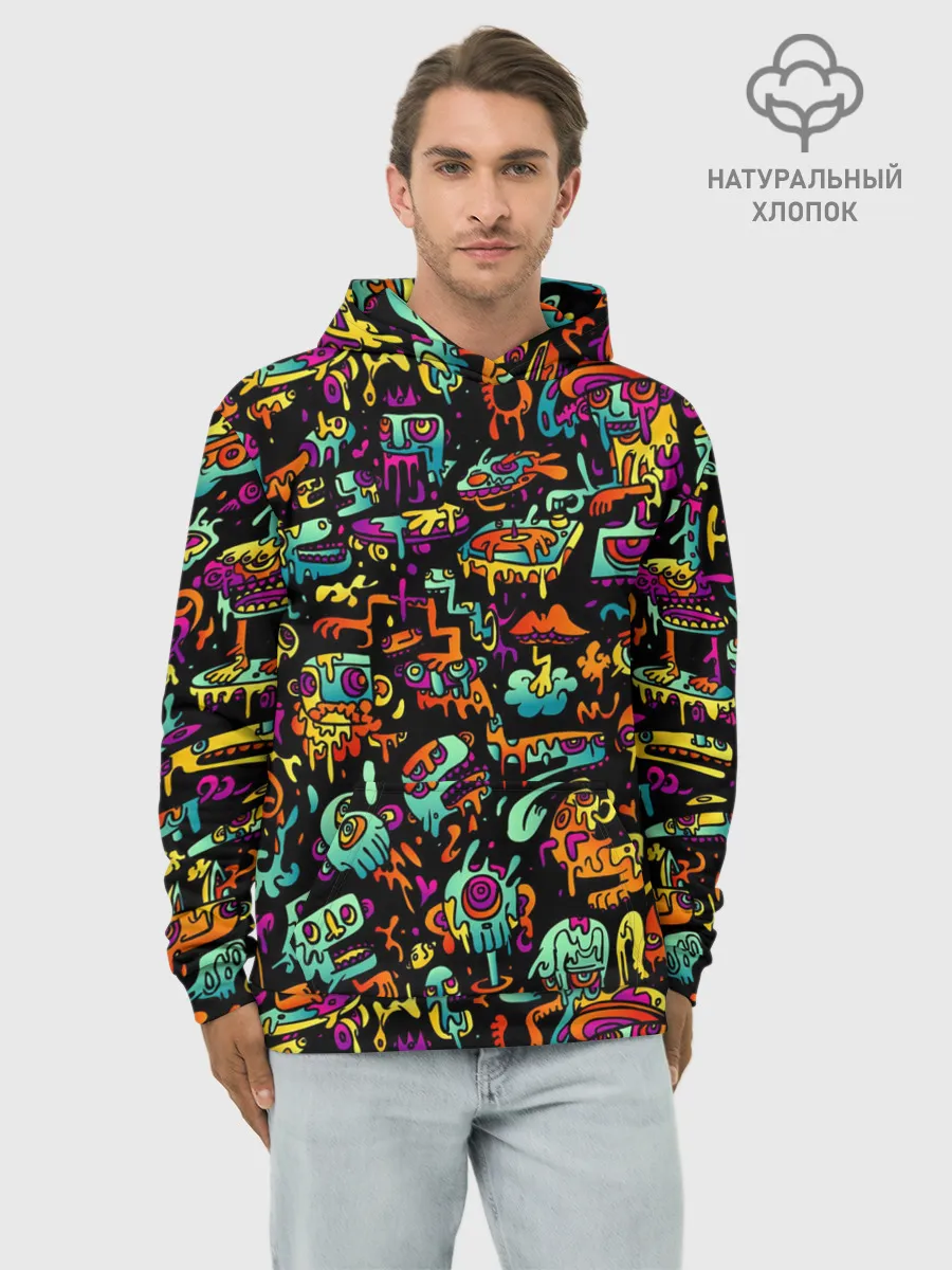 Худи мужской база хлопок / Монстры