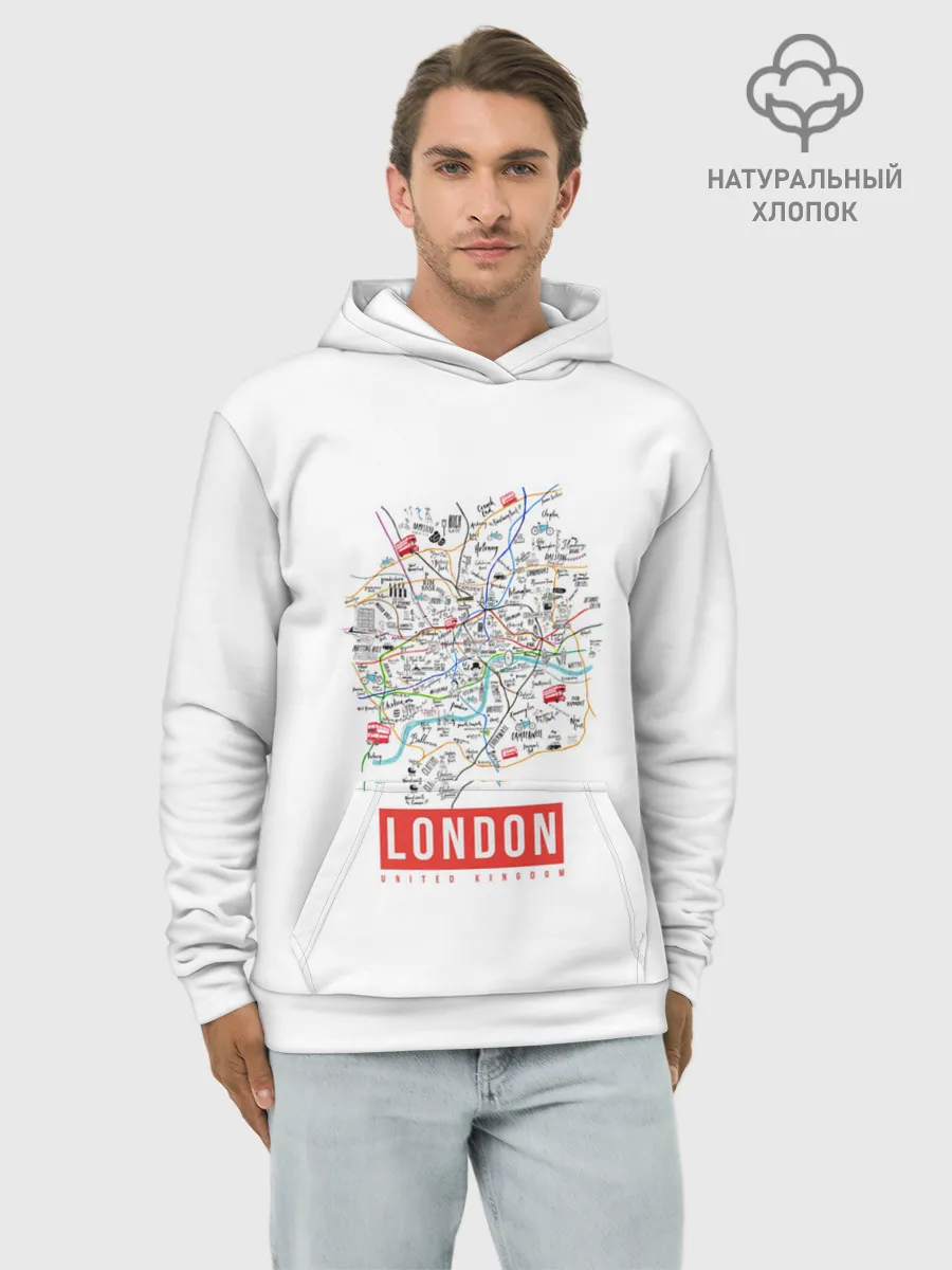 Худи мужской база хлопок / Лондон