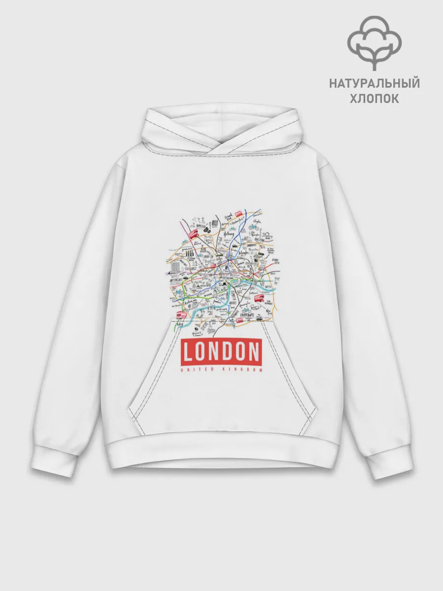 Худи мужской база хлопок / Лондон