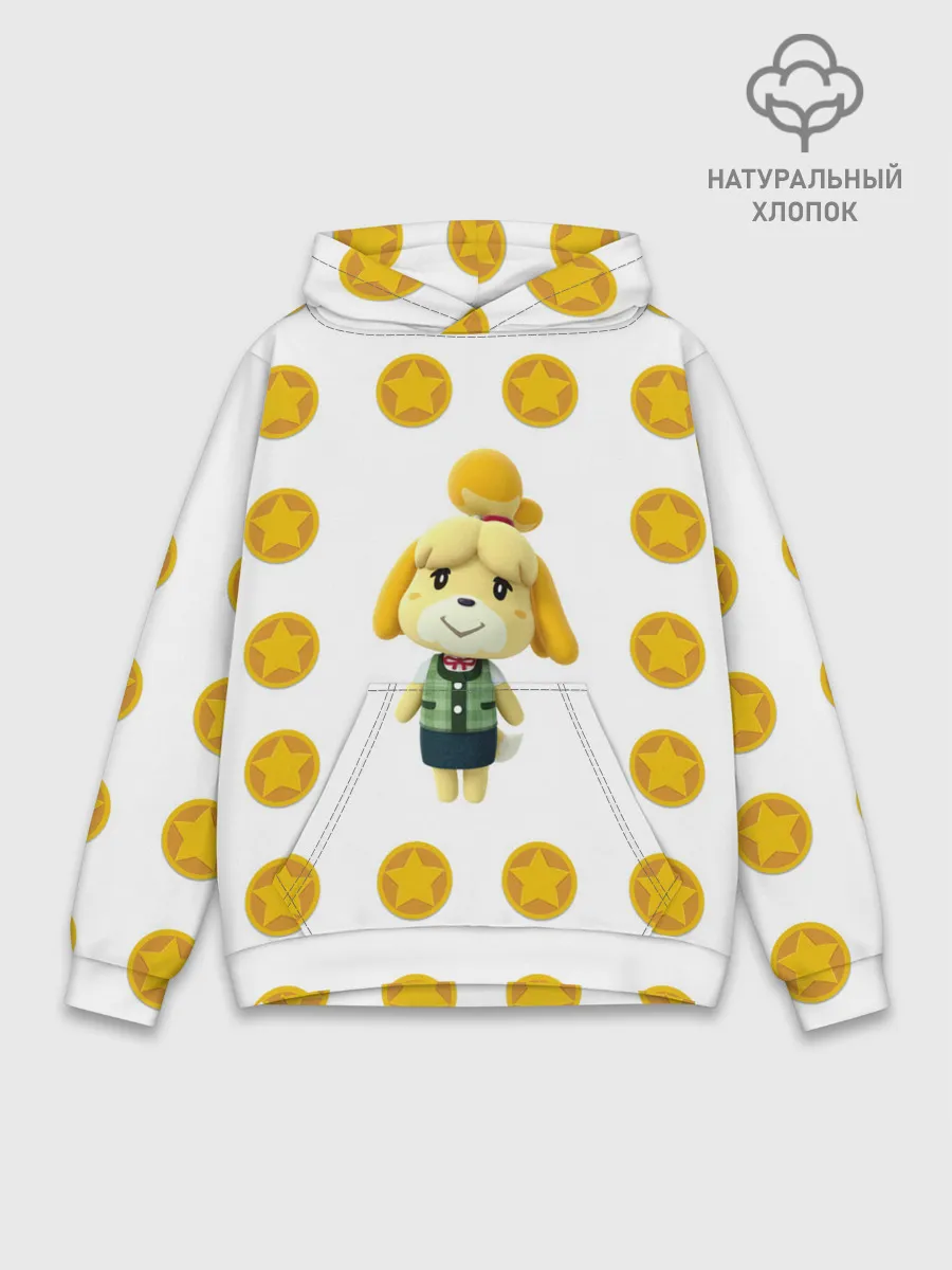 Худи мужской база хлопок / Animal crossing - Isabelle