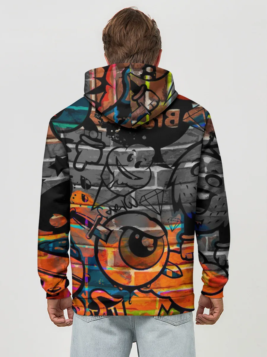 Худи мужской база хлопок / Anime Girl with Graffiti